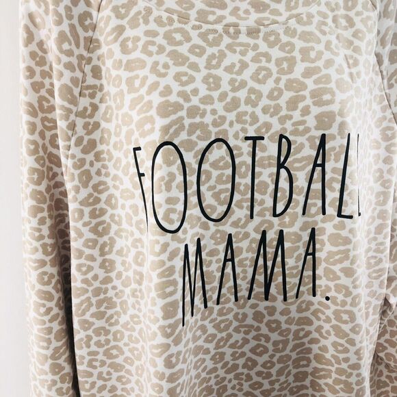 NWT RAE DUNN Womens FOOTBALL MAMA Sweatshirt Top Leopard Print Plus Size 2X - Picture 3 of 11